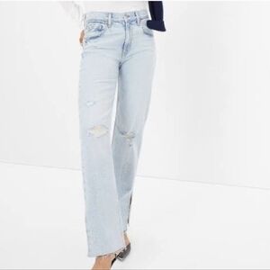 99 Cotton GAP 90s Loose Mid Rise Jeans Light Wash 29" 8R Distressed Cotton 99%